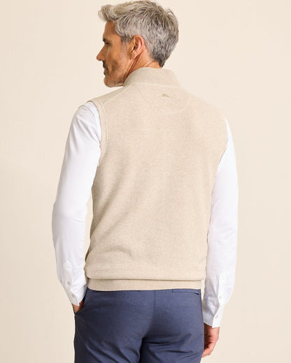 Coolside Course IslandZone® Sweater Vest Rustic Linen | Tommy Bahama Best Price - Coolside Course IslandZone® Sweater Vest