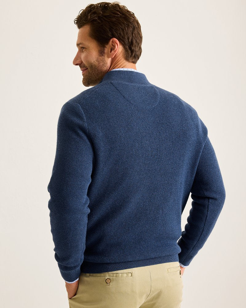 Marlin Luxe Half-Zip Sweater Dockside Blue Heather | Tommy Bahama Discount - Marlin Luxe Half-Zip Sweater