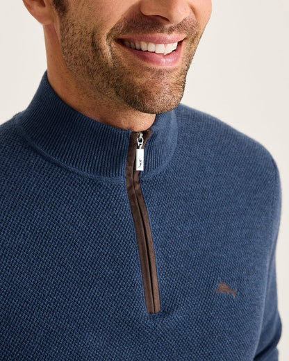 Marlin Luxe Half-Zip Sweater Dockside Blue Heather | Tommy Bahama Discount - Marlin Luxe Half-Zip Sweater