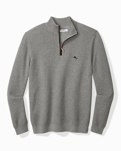 Marlin Luxe Half-Zip Sweater Carbon Grey Heather | Tommy Bahama Quality - Marlin Luxe Half-Zip Sweater
