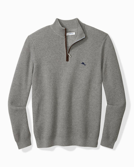Marlin Luxe Half-Zip Sweater Carbon Grey Heather | Tommy Bahama Quality - Marlin Luxe Half-Zip Sweater