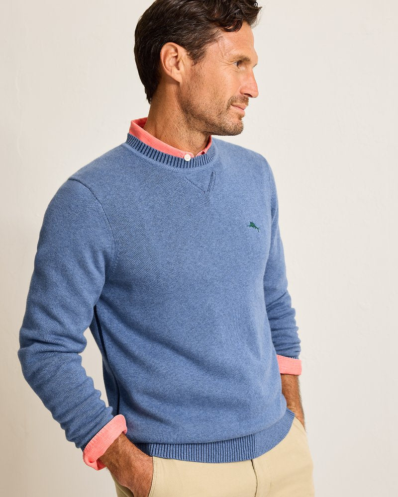 Marlin Luxe Crew Sweater Dutch Blue Hthr | Tommy Bahama Recommended - Marlin Luxe Crew Sweater