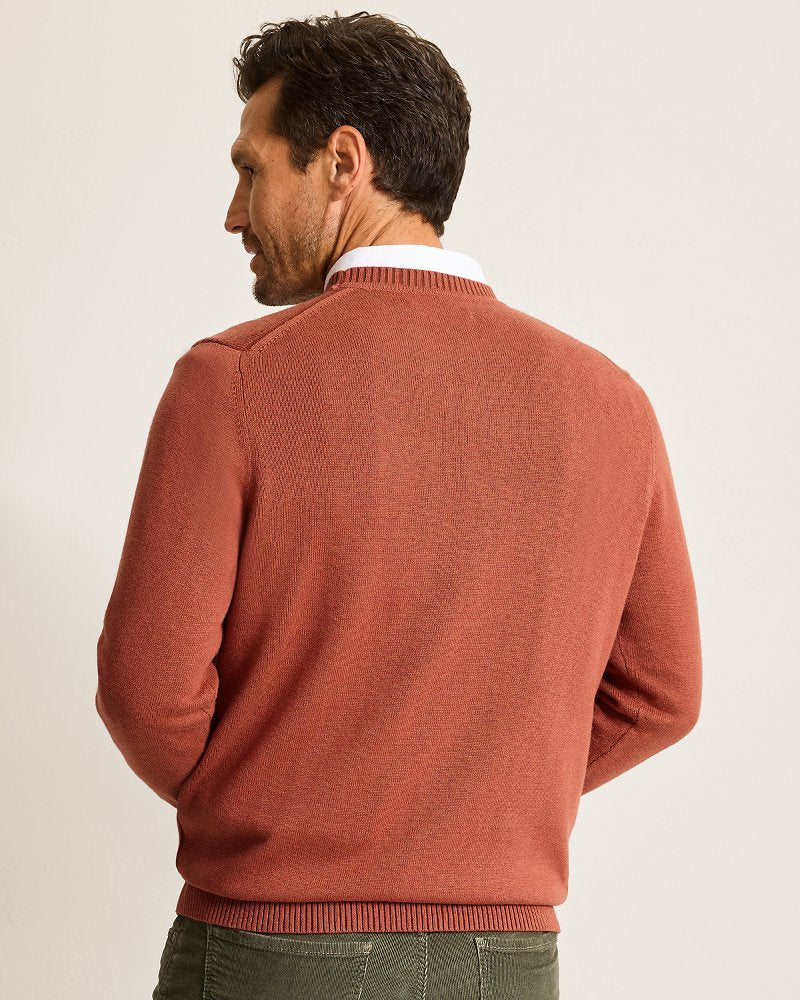 Marlin Luxe Crew Sweater Spicy Clay Heather | Tommy Bahama Smart Buy - Marlin Luxe Crew Sweater
