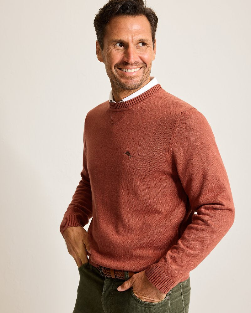 Marlin Luxe Crew Sweater Spicy Clay Heather | Tommy Bahama Smart Buy - Marlin Luxe Crew Sweater