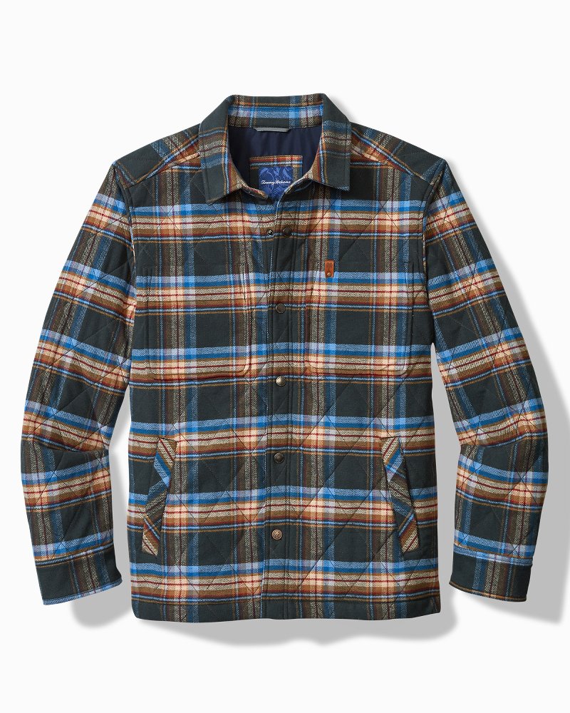 Oak Harbor Flannel Shirt Jacket Deep Slate | Tommy Bahama Top Pick - Oak Harbor Flannel Shirt Jacket