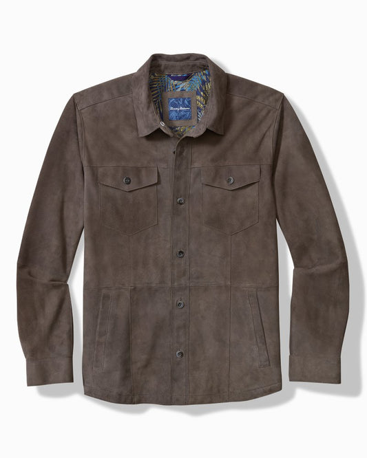 Boulder Ridge Suede Shirt Jacket Fog Grey | Tommy Bahama Signature - Boulder Ridge Suede Shirt Jacket