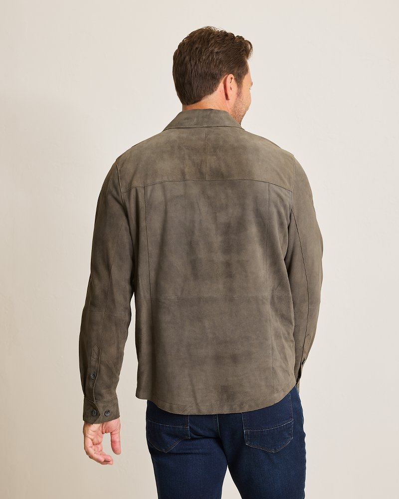 Boulder Ridge Suede Shirt Jacket Fog Grey | Tommy Bahama Signature - Boulder Ridge Suede Shirt Jacket