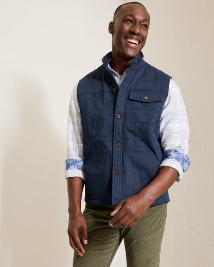 Palisades Palm Quilted Vest Maritime | Tommy Bahama Top Pick - Palisades Palm Quilted Vest