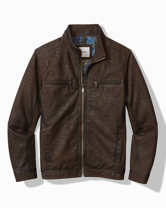 Highland Rocker Leather Jacket Dark Brown | Tommy Bahama Classic - Highland Rocker Leather Jacket