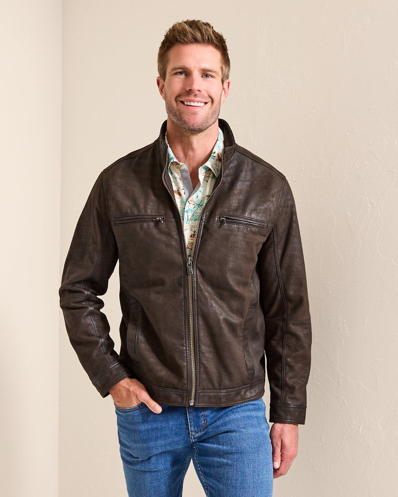 Highland Rocker Leather Jacket Dark Brown | Tommy Bahama Classic - Highland Rocker Leather Jacket