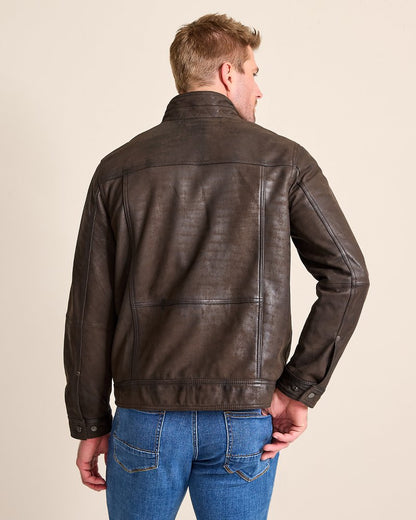 Highland Rocker Leather Jacket Dark Brown | Tommy Bahama Classic - Highland Rocker Leather Jacket