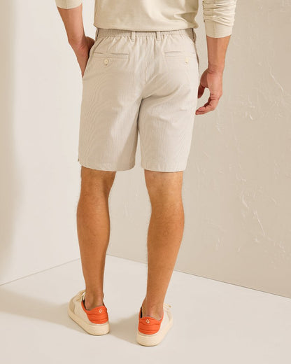 Nova Wave Seersucker Sand Stripe 9-Inch Shorts Stone Khaki | Tommy Bahama Customer Favorite - Nova Wave Seersucker Sand Stripe 9-Inch Shorts
