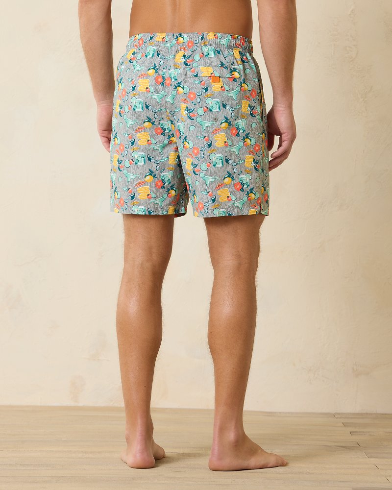Naples Tales of a Cocktail 6-Inch Swim Trunks Concrete Grey | Tommy Bahama Best Seller - Naples Tales of a Cocktail 6-Inch Swim Trunks