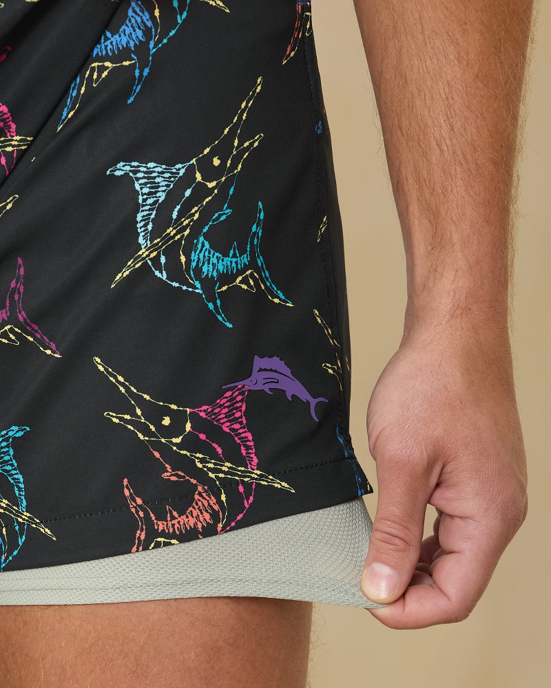 Naples Spotted at Sea 6-Inch Swim Trunks Black | Tommy Bahama Special Offer - Naples Spotted at Sea 6-Inch Swim Trunks