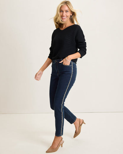 Boracay® Indigo Tux High-Rise Ankle Jeans Deep Ocean Wash | Tommy Bahama Recommended - Boracay® Indigo Tux High-Rise Ankle Jeans