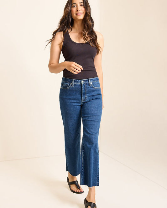 High-Rise Cropped Wide-Leg Jeans Sunset Blue Wash | Tommy Bahama Customer Favorite - High-Rise Cropped Wide-Leg Jeans