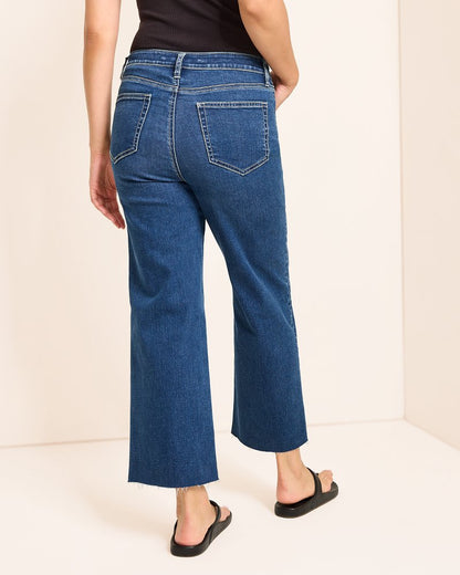 High-Rise Cropped Wide-Leg Jeans Sunset Blue Wash | Tommy Bahama Customer Favorite - High-Rise Cropped Wide-Leg Jeans