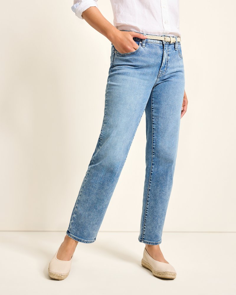 High-Rise Straight-Leg Jeans Med Azul Wash | Tommy Bahama Best Seller - High-Rise Straight-Leg Jeans