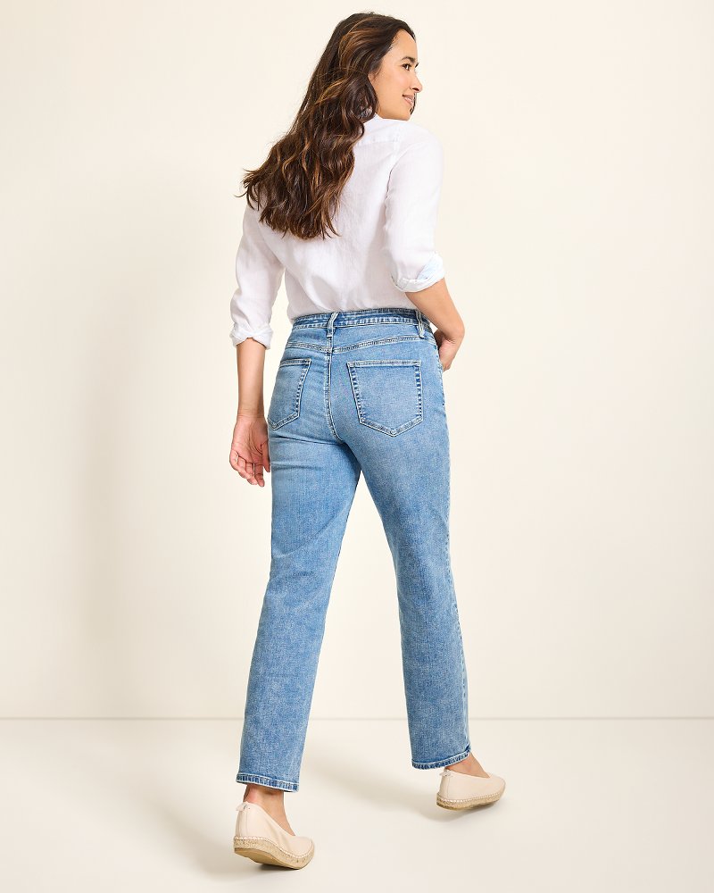 High-Rise Straight-Leg Jeans Med Azul Wash | Tommy Bahama Best Seller - High-Rise Straight-Leg Jeans