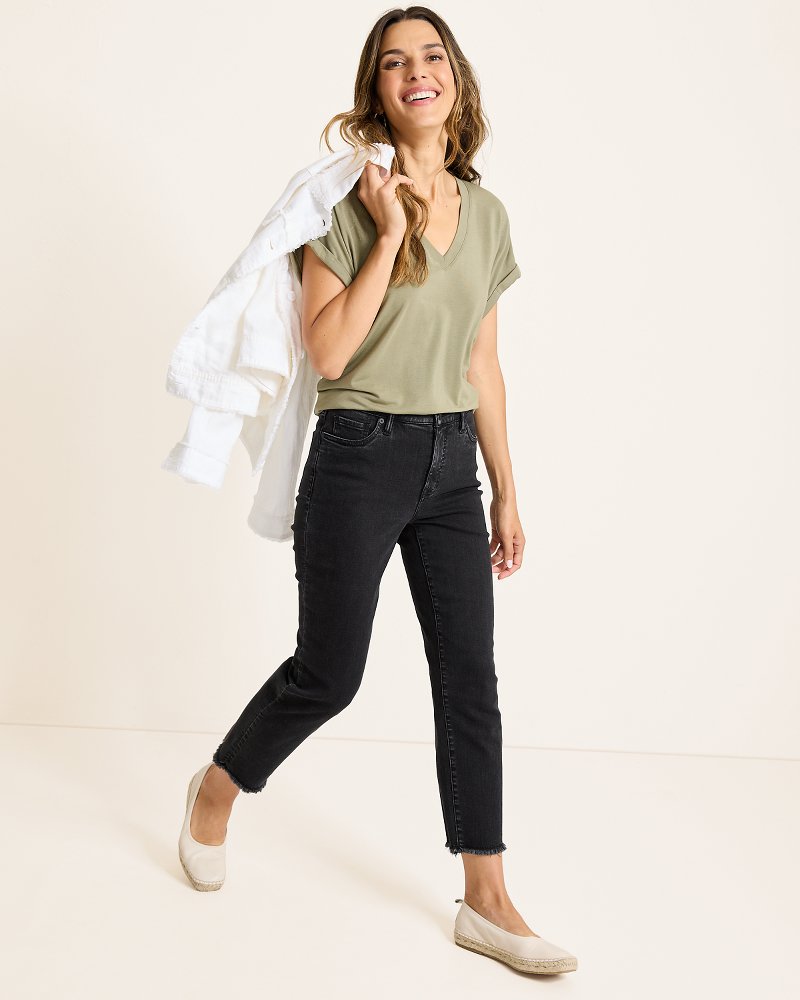 High-Rise Cropped Straight-Leg Jeans Coastal Black Wash | Tommy Bahama Value - High-Rise Cropped Straight-Leg Jeans