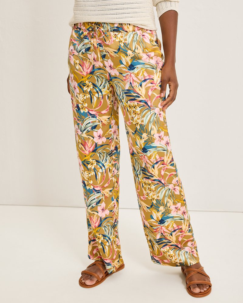 Flora Amora Satin Pants Greek Olive | Tommy Bahama Classic - Flora Amora Satin Pants