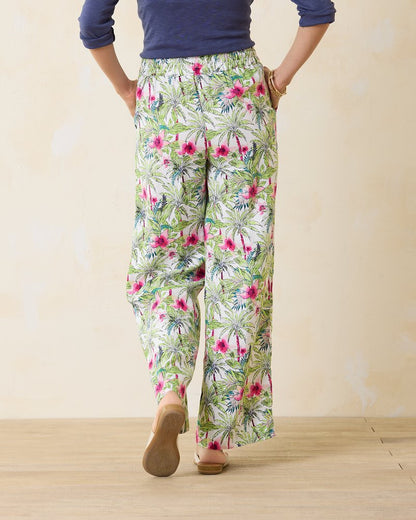 Two Palms Coastal Palms High-Rise Linen Easy Pants White | Tommy Bahama Featured - Two Palms Coastal Palms High-Rise Linen Easy Pants