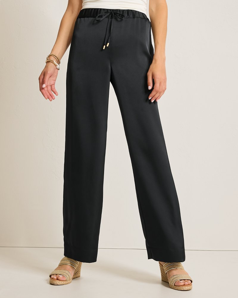 Midnight Sea Satin Easy Pants Black | Tommy Bahama Deals - Midnight Sea Satin Easy Pants