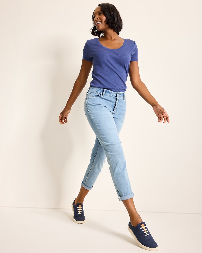 Mid-Rise Boyfriend Jeans Light Bright Blue Wash | Tommy Bahama Top Pick - Mid-Rise Boyfriend Jeans