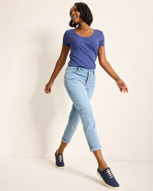 Mid-Rise Boyfriend Jeans Light Bright Blue Wash | Tommy Bahama Top Pick - Mid-Rise Boyfriend Jeans