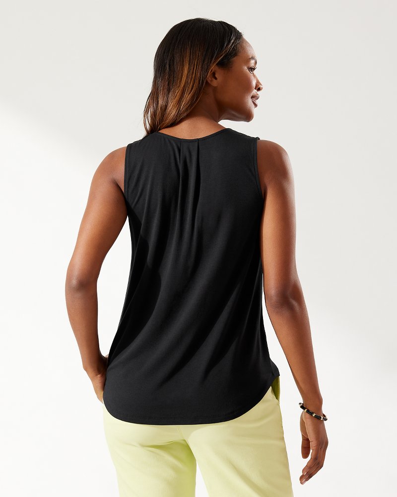 Kauai Box Pleat Tank Top Black | Tommy Bahama Featured - Kauai Box Pleat Tank Top