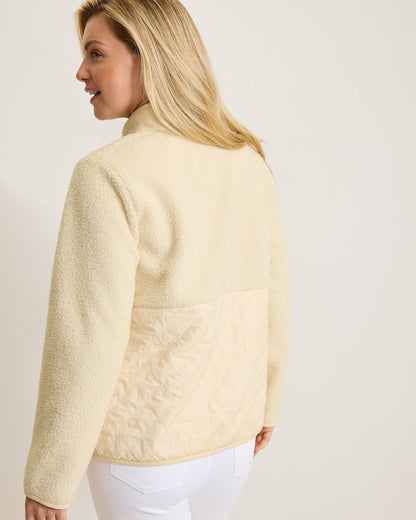 Faux Sherpa Quilted Hybrid Jacket New Ecru | Tommy Bahama Trusted - Faux Sherpa Quilted Hybrid Jacket