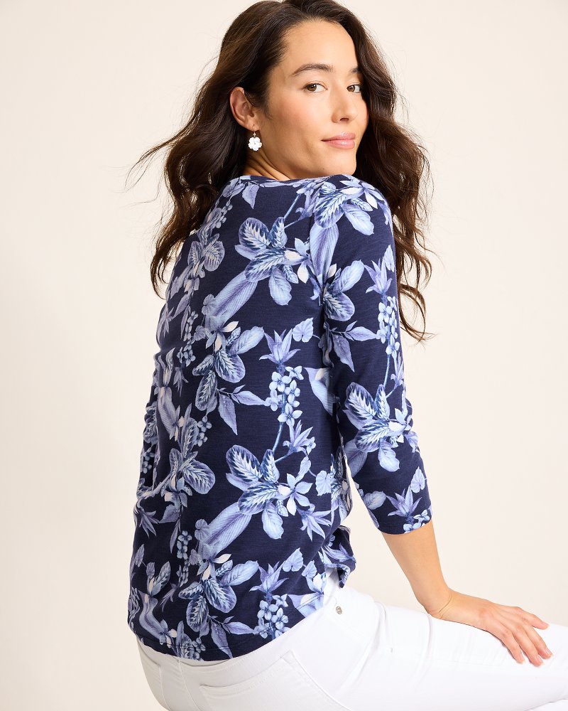 Ashby Isles Hightide Flora 3/4-Sleeve T-Shirt Coastline | Tommy Bahama Great Value - Ashby Isles Hightide Flora 3/4-Sleeve T-Shirt