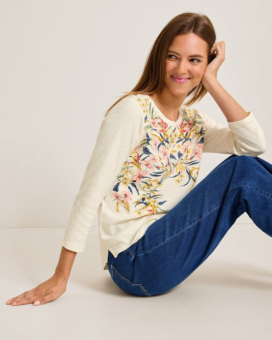 Ashby Isles Flora Amora 3/4-Sleeve T-Shirt Coconut | Tommy Bahama Value - Ashby Isles Flora Amora 3/4-Sleeve T-Shirt