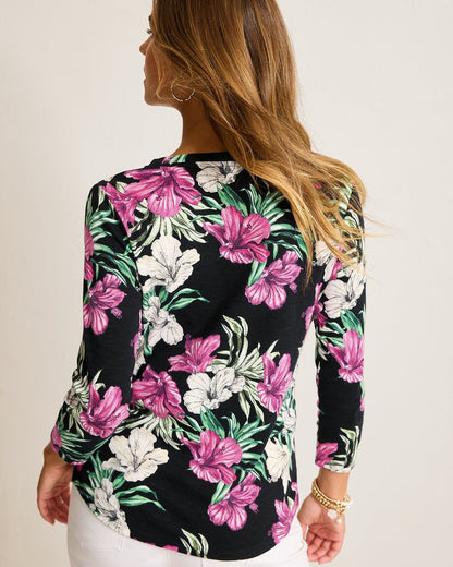Ashby Isles Villa Garden 3/4-Sleeve T-Shirt Black | Tommy Bahama Premium - Ashby Isles Villa Garden 3/4-Sleeve T-Shirt