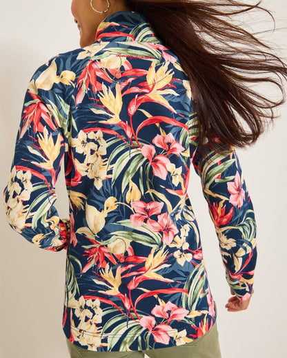 Aruba Flora Amora Full-Zip Sweatshirt Island Navy | Tommy Bahama Hot Sale - Aruba Flora Amora Full-Zip Sweatshirt
