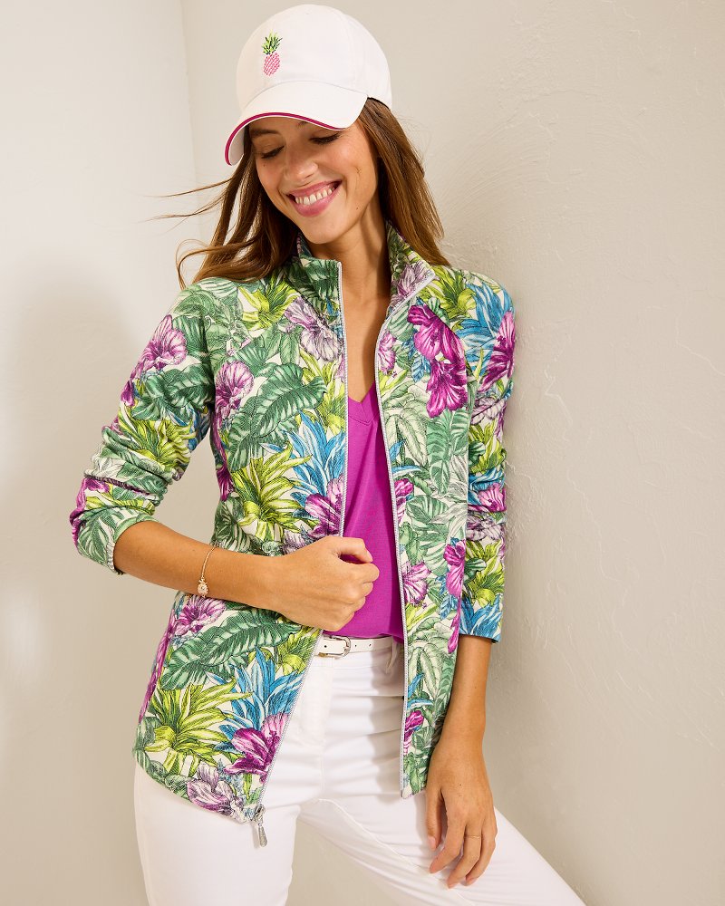 Aruba Jungle Jewels Full-Zip Sweatshirt Coconut | Tommy Bahama Signature - Aruba Jungle Jewels Full-Zip Sweatshirt