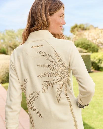 Aruba Portico Palma Embroidered Full-Zip Sweatshirt Coconut | Tommy Bahama Trusted - Aruba Portico Palma Embroidered Full-Zip Sweatshirt