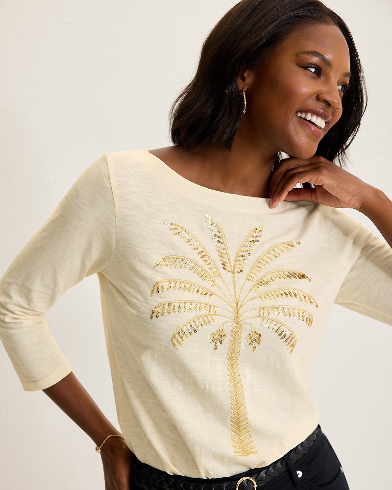 Puerta Del Sol Lux 3/4-Sleeve T-Shirt Coconut | Tommy Bahama Special Offer - Puerta Del Sol Lux 3/4-Sleeve T-Shirt