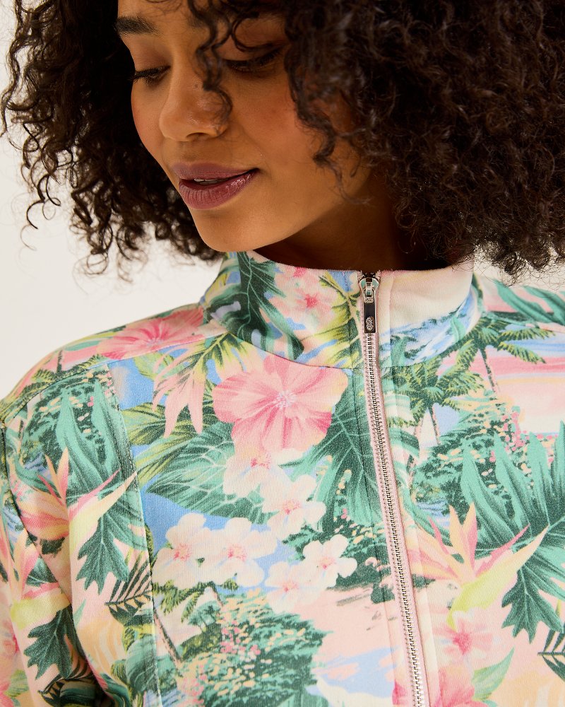 Marina Del Mar Ocean Vida Half-Zip Sweatshirt Malibu Peach | Tommy Bahama Everyday - Marina Del Mar Ocean Vida Half-Zip Sweatshirt