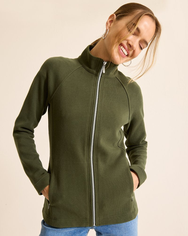 Aruba Full-Zip Sweatshirt Banana Leaves | Tommy Bahama Trusted - Aruba Full-Zip Sweatshirt