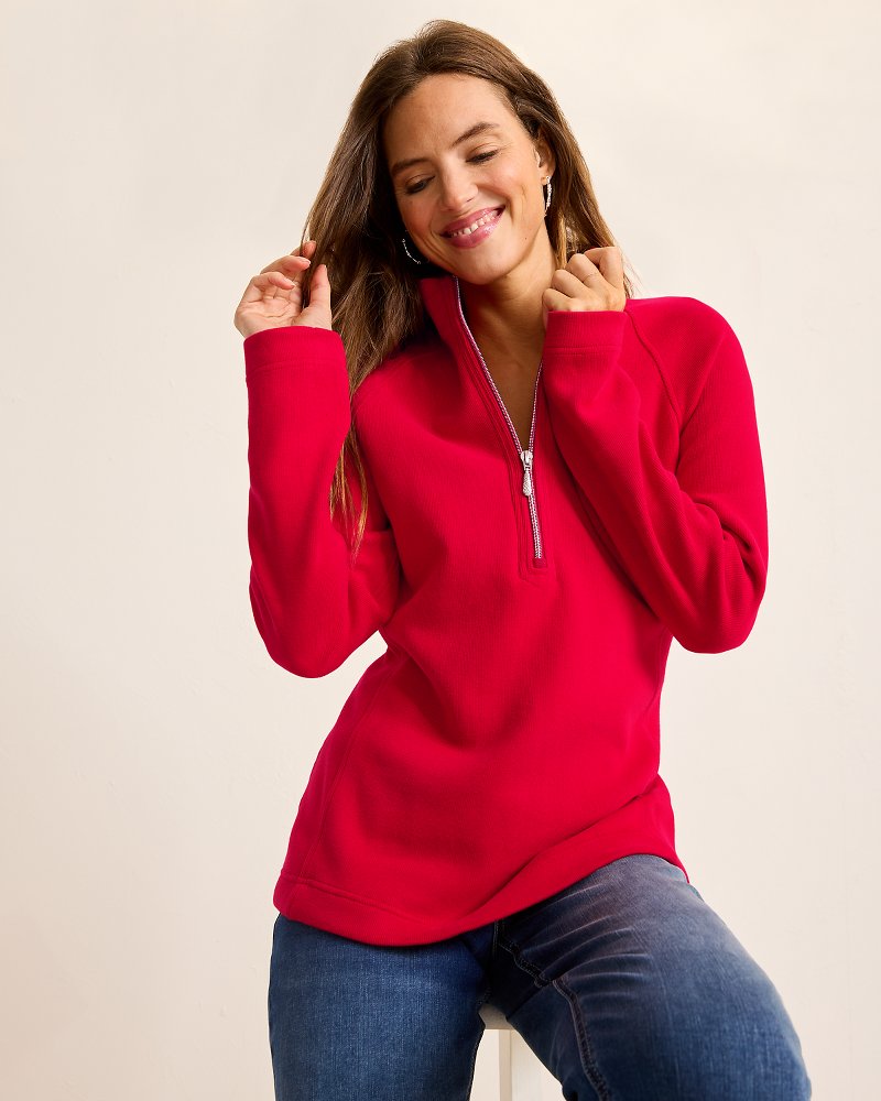 Aruba Half-Zip Sweatshirt Tango Red | Tommy Bahama Special Offer - Aruba Half-Zip Sweatshirt