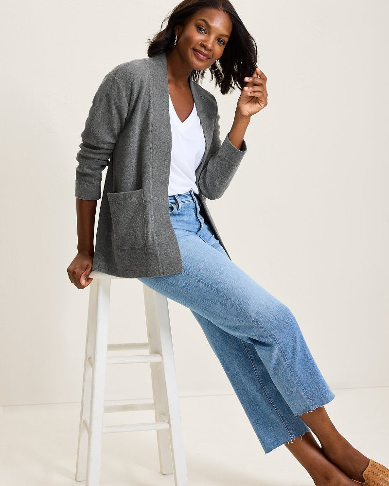 Aruba Cardigan Fog Grey Heather | Tommy Bahama Premium - Aruba Cardigan