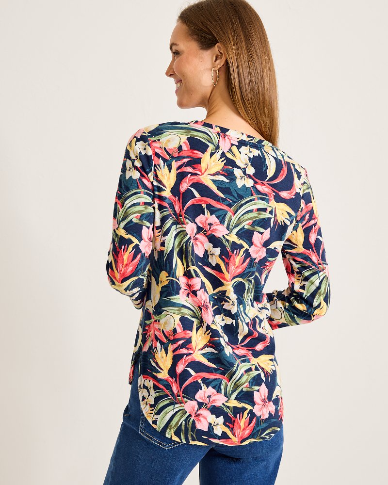 Ashby Isles Flora Amora 3/4-Sleeve T-Shirt Island Navy | Tommy Bahama Smart Buy - Ashby Isles Flora Amora 3/4-Sleeve T-Shirt