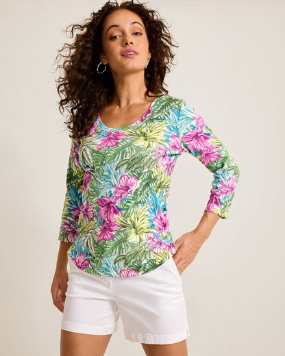 Ashby Isles Jungle Jewels 3/4-Sleeve T-Shirt Coconut | Tommy Bahama Classic - Ashby Isles Jungle Jewels 3/4-Sleeve T-Shirt
