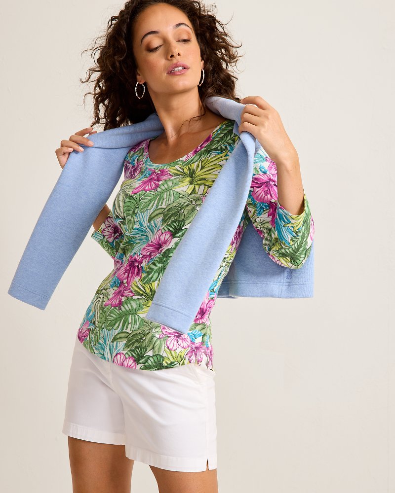 Ashby Isles Jungle Jewels 3/4-Sleeve T-Shirt Coconut | Tommy Bahama Classic - Ashby Isles Jungle Jewels 3/4-Sleeve T-Shirt