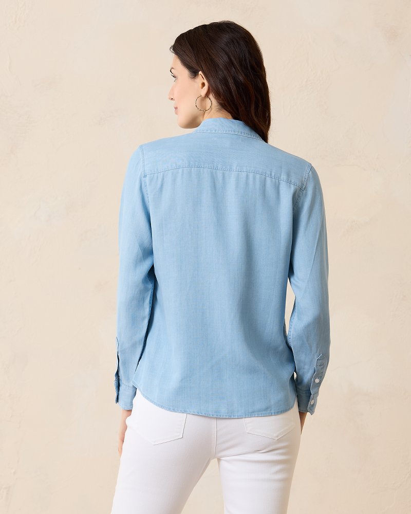 Chambray All Day Long-Sleeve Shirt Light Storm Wash | Tommy Bahama Customer Favorite - Chambray All Day Long-Sleeve Shirt