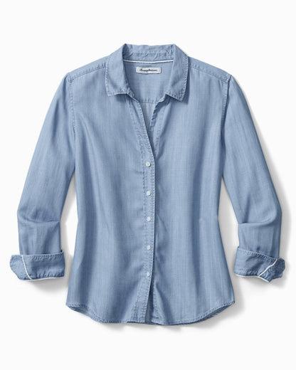 Chambray All Day Long-Sleeve Shirt Light Storm Wash | Tommy Bahama Customer Favorite - Chambray All Day Long-Sleeve Shirt