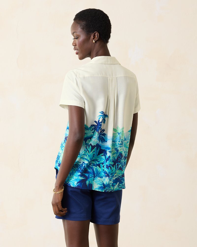 Oceanside Views Talulla Silk Camp Shirt Coconut | Tommy Bahama Premium - Oceanside Views Talulla Silk Camp Shirt