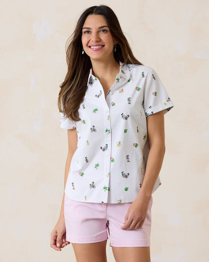 Disney Nova Wave Beach Cruiser Camp Shirt White | Tommy Bahama Popular - Disney Nova Wave Beach Cruiser Camp Shirt