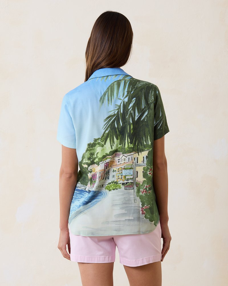 Disney Coastal Cruisin' Silk Camp Shirt Palace Blue | Tommy Bahama Trusted - Disney Coastal Cruisin' Silk Camp Shirt